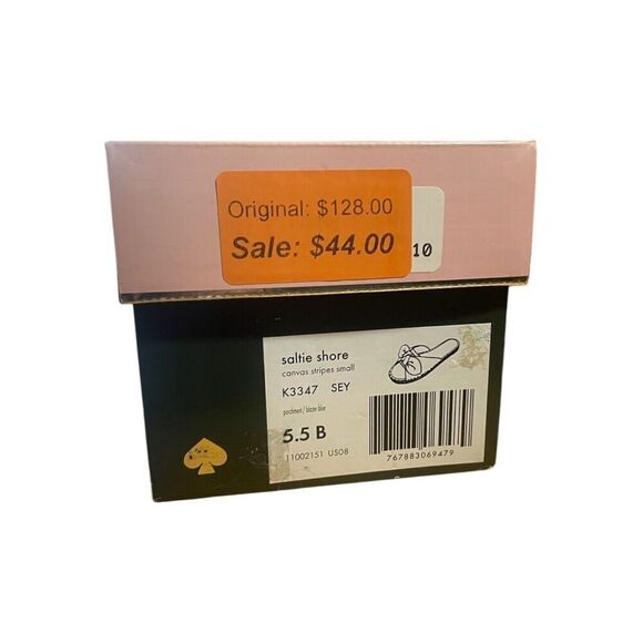 Kate Spade Saltie Shore Espadrille Blue/White Slip On Slide Sandal Sz 5.5B - Picture 8 of 8